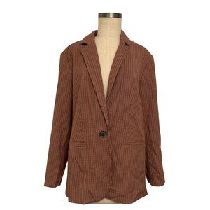 A New Day Brown Houndstooth Blazer - size M